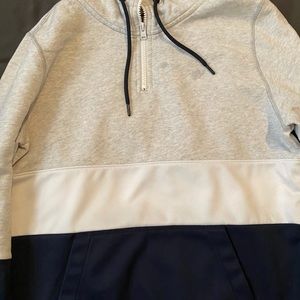 Hollister White and Navy Hoodie